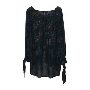 Love & Legend Whimsigoth Floral Tunic Womens 18 Sheer LS Flowy Boho Fairy Grunge